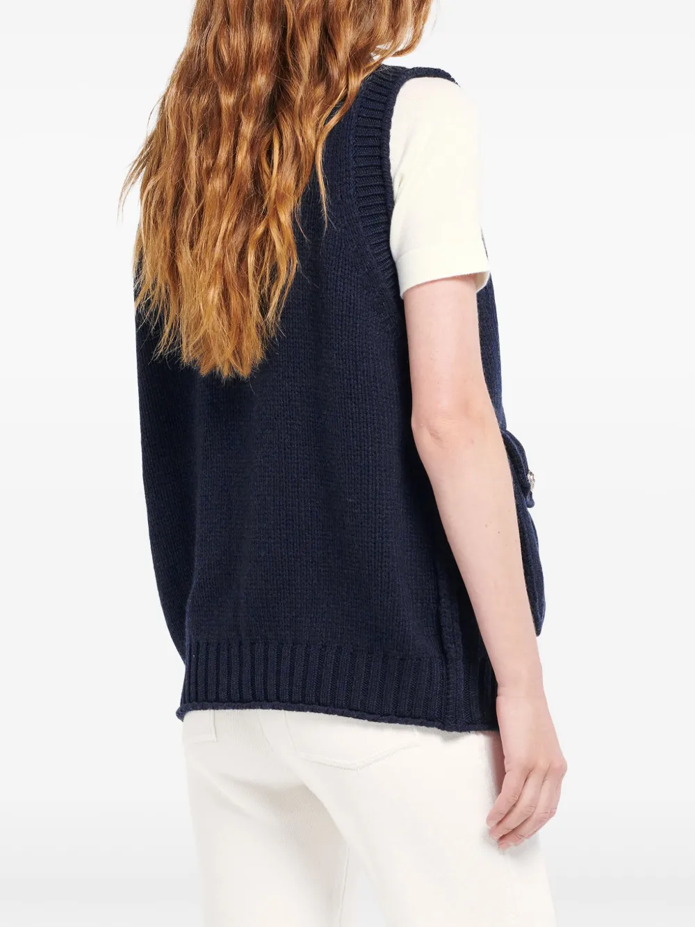 Barrie Grofgebreide spencer Blauw