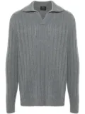 Brioni chunky-knit polo - Grey