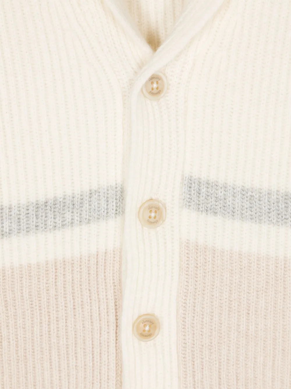 Eleventy Kids Vest met streepdetail Beige