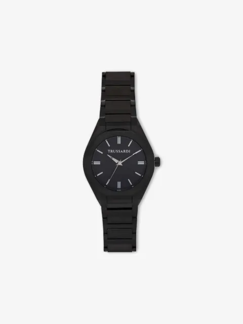 Trussardi Octagonal Black Armbanduhr (Kartenetui-Set) 42mm