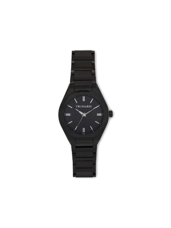 Trussardi Octagonal Black 42mm 腕時計 カードホルダーセット 