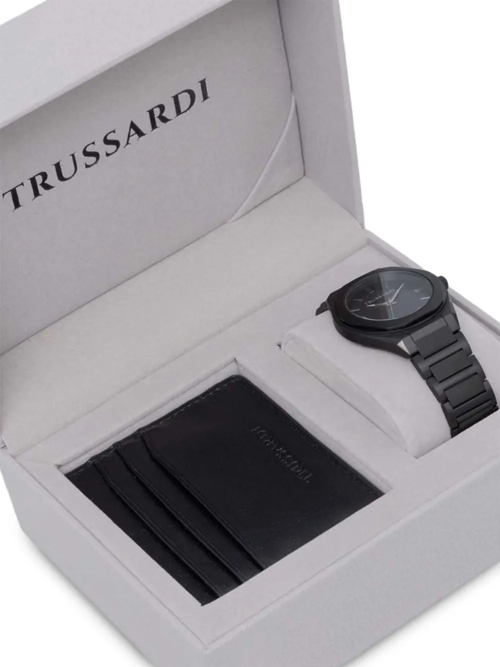 Octagonal Black watch cardholder set - 42 mm
