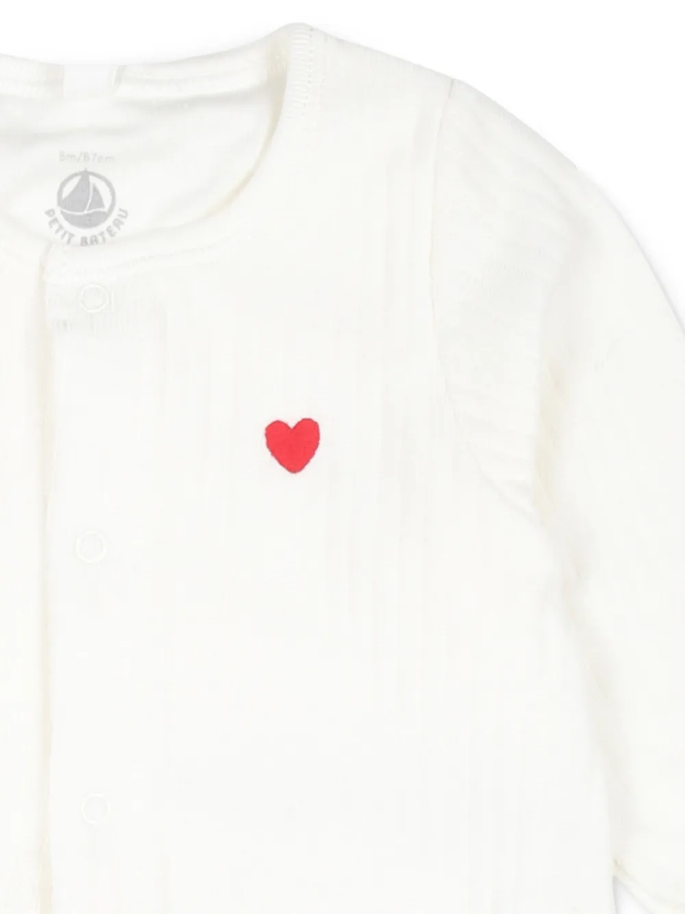Petit Bateau Romper met hartpatroon Wit