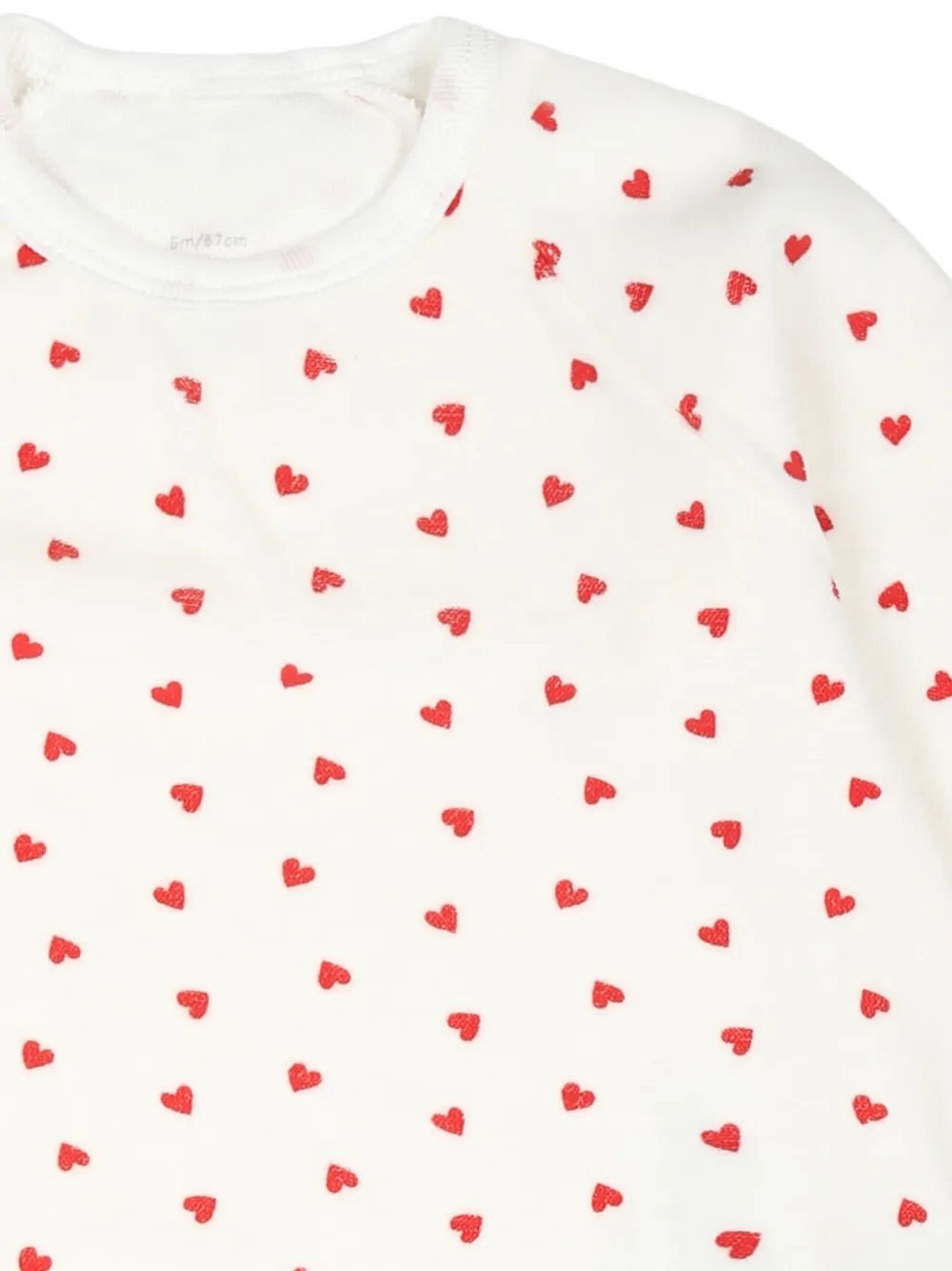 Petit Bateau Romper met hartpatroon Wit