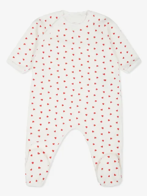 Petit Bateau heart-motif romper