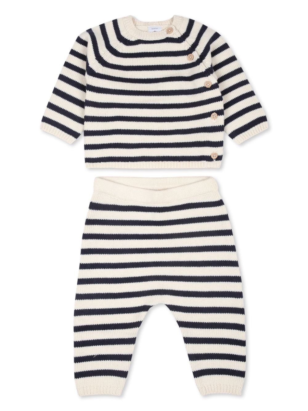 Petit Bateau stripped jumper and trousers set - Toni neutri