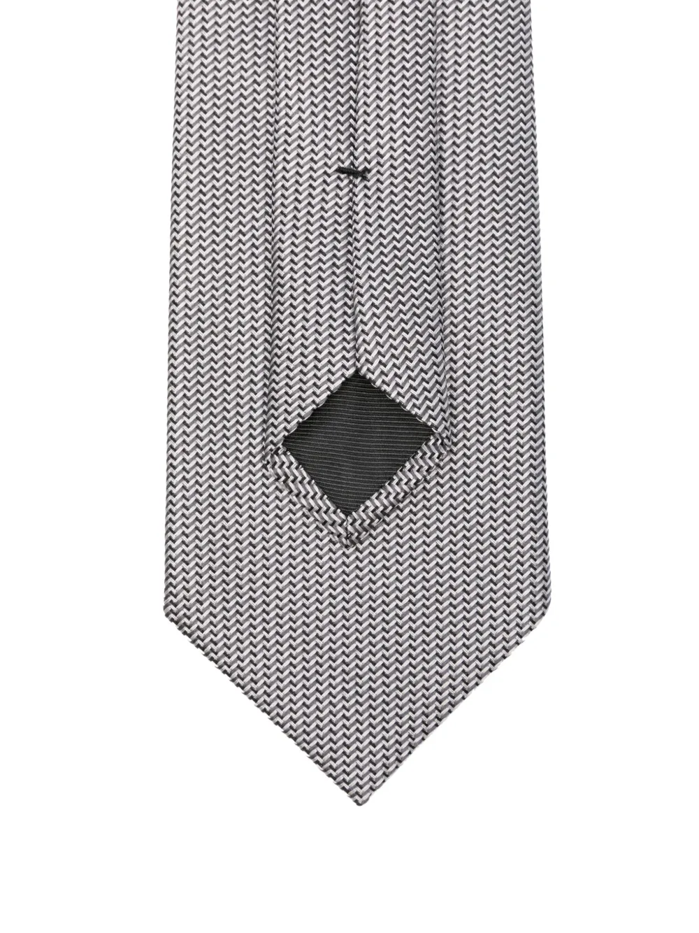 TOM FORD Stropdas met chevron jacquard - Zilver