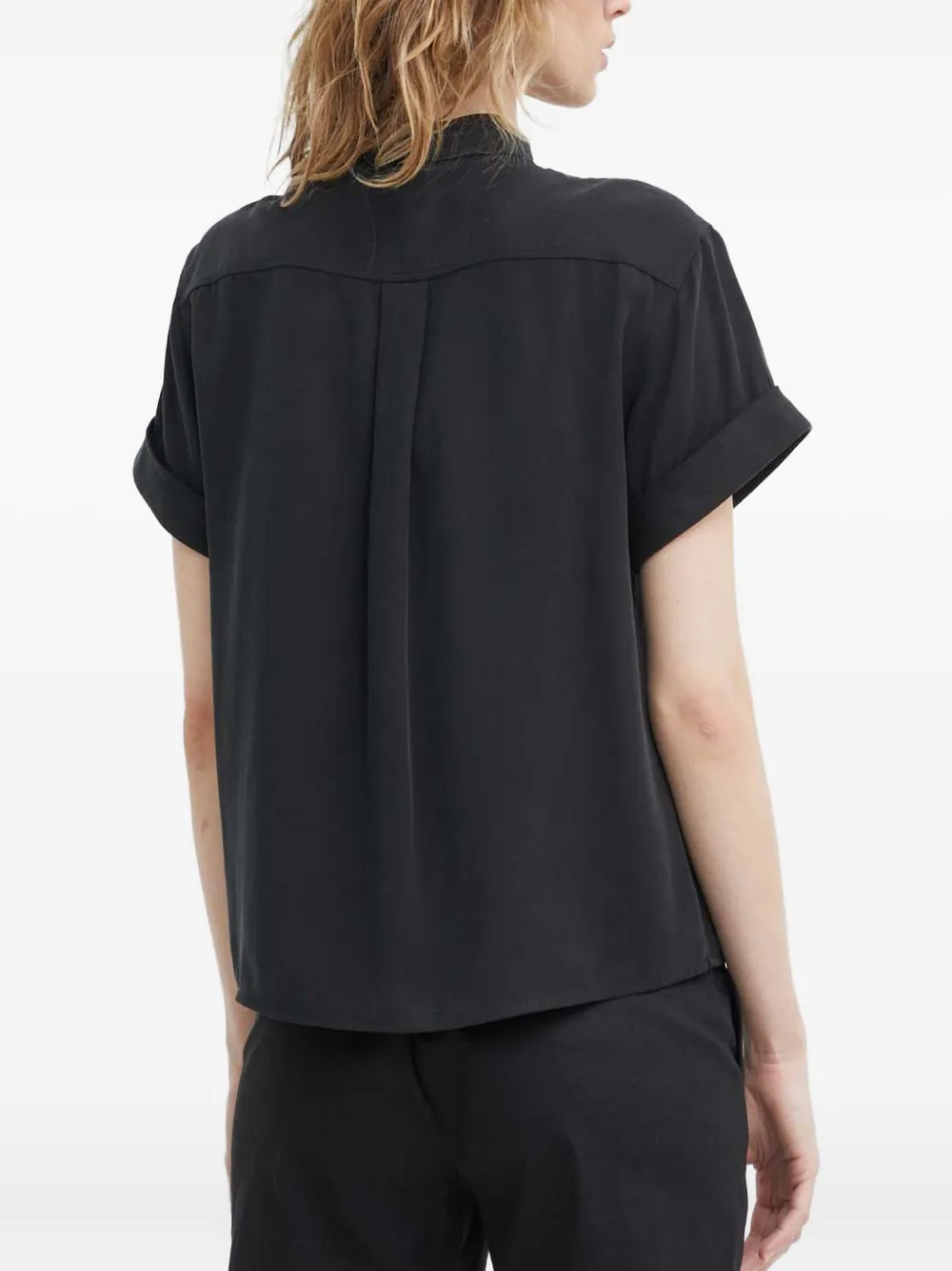Theory Button-up blouse met zakdetail Zwart