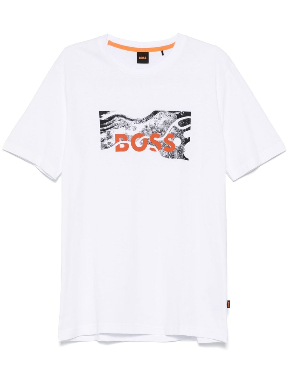 Shop Hugo Boss Logo-print T-shirt In White