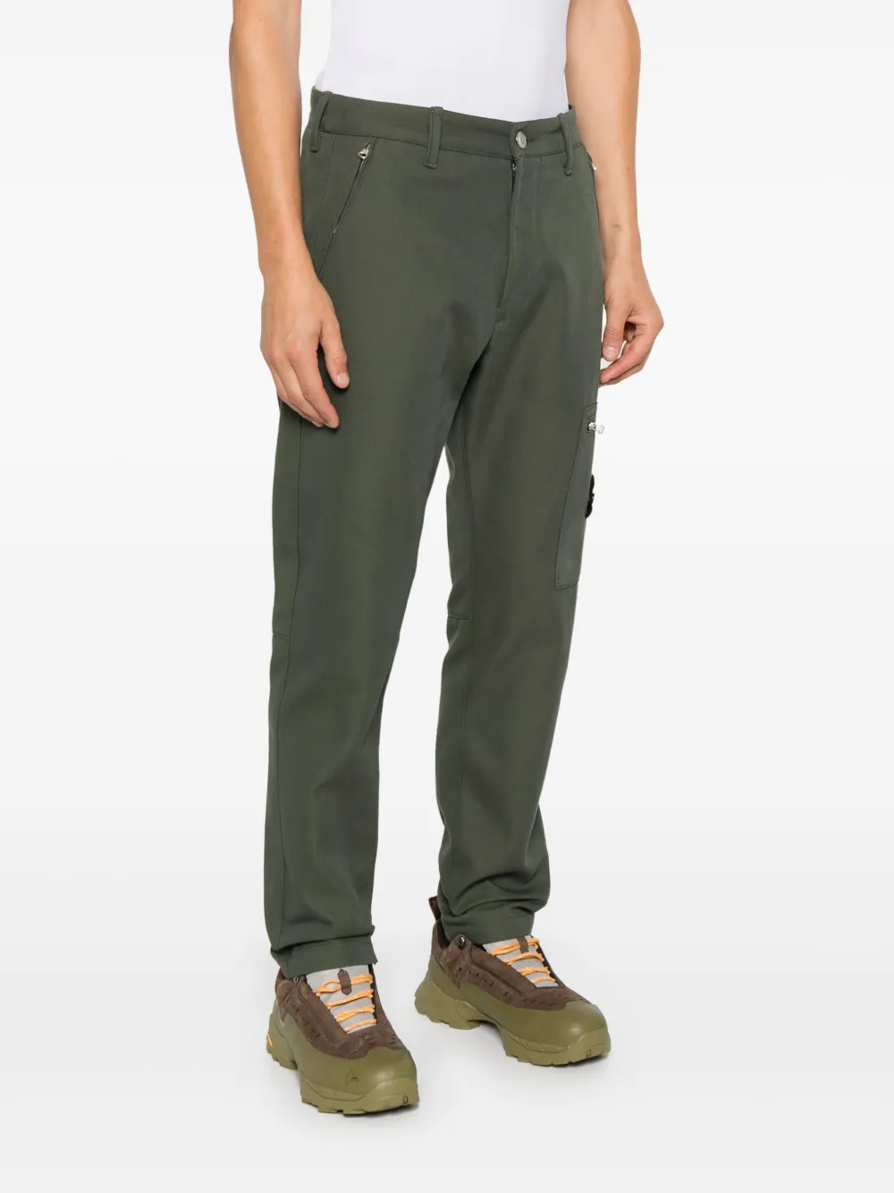 Stone Island Broek met Compass-logopatch Groen