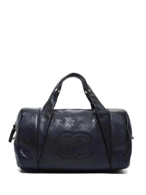 CHANEL Pre Owned 2005 CC chevron quilted Travel Bag Black FARFETCH IE