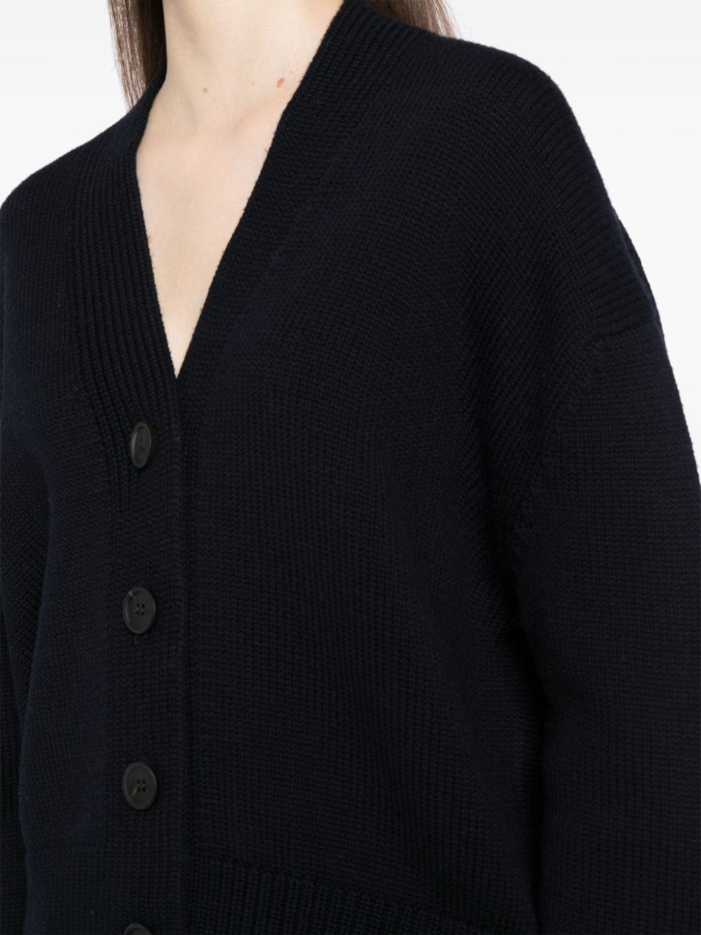 Shop Fabiana Filippi Chunky-knit Cardigan In Blue