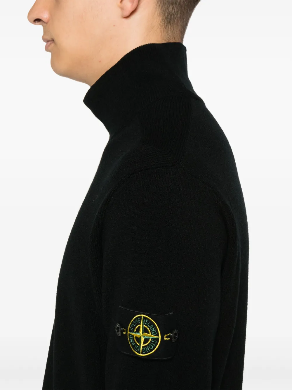 Stone Island Trui met Compass-logopatch Zwart