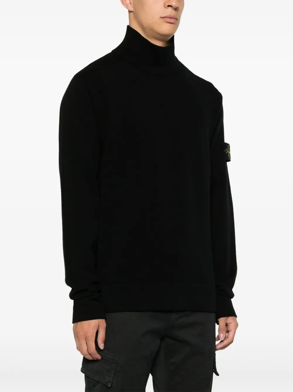 Stone Island Trui met Compass-logopatch Zwart