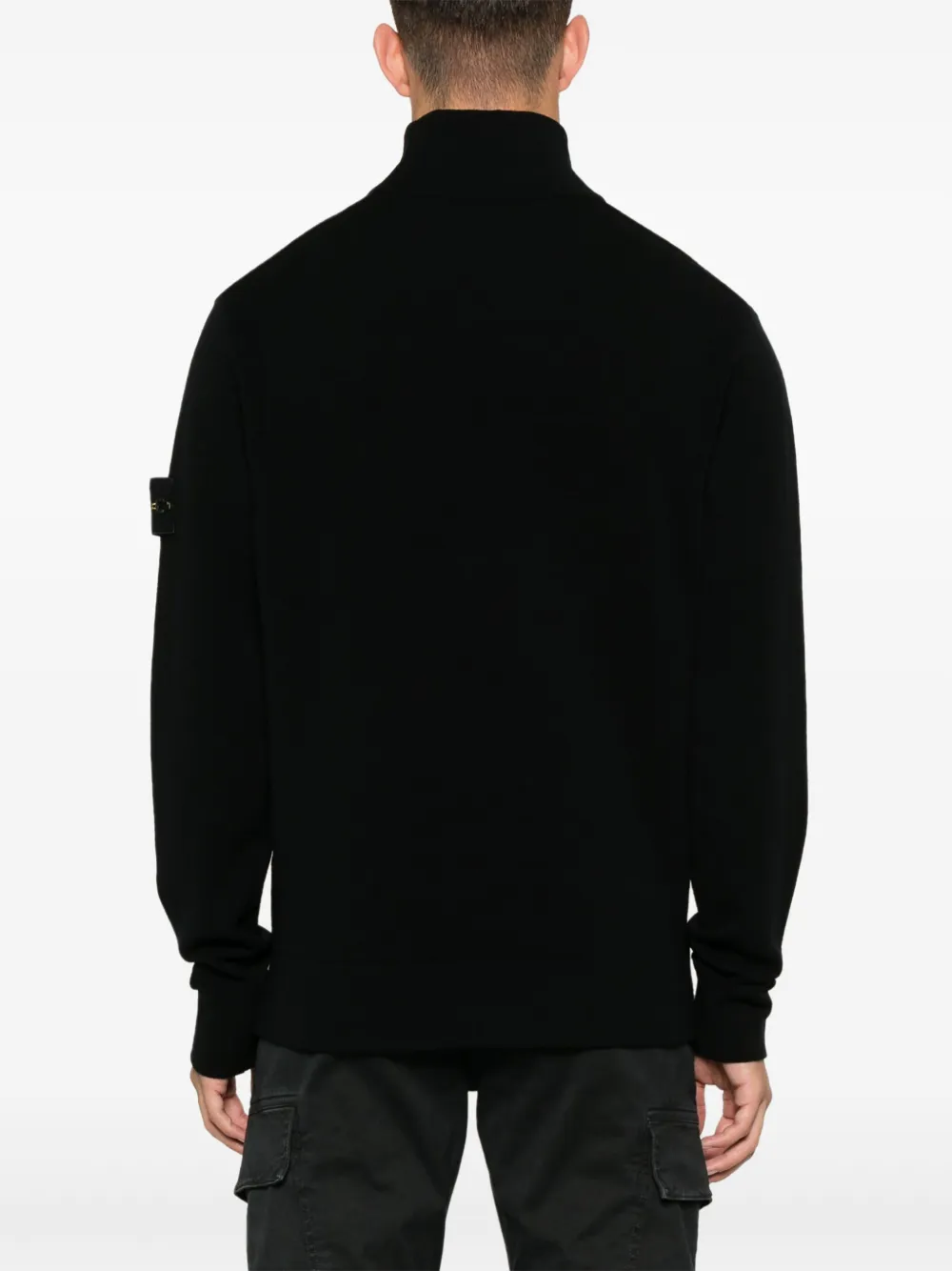 Stone Island Trui met Compass-logopatch Zwart