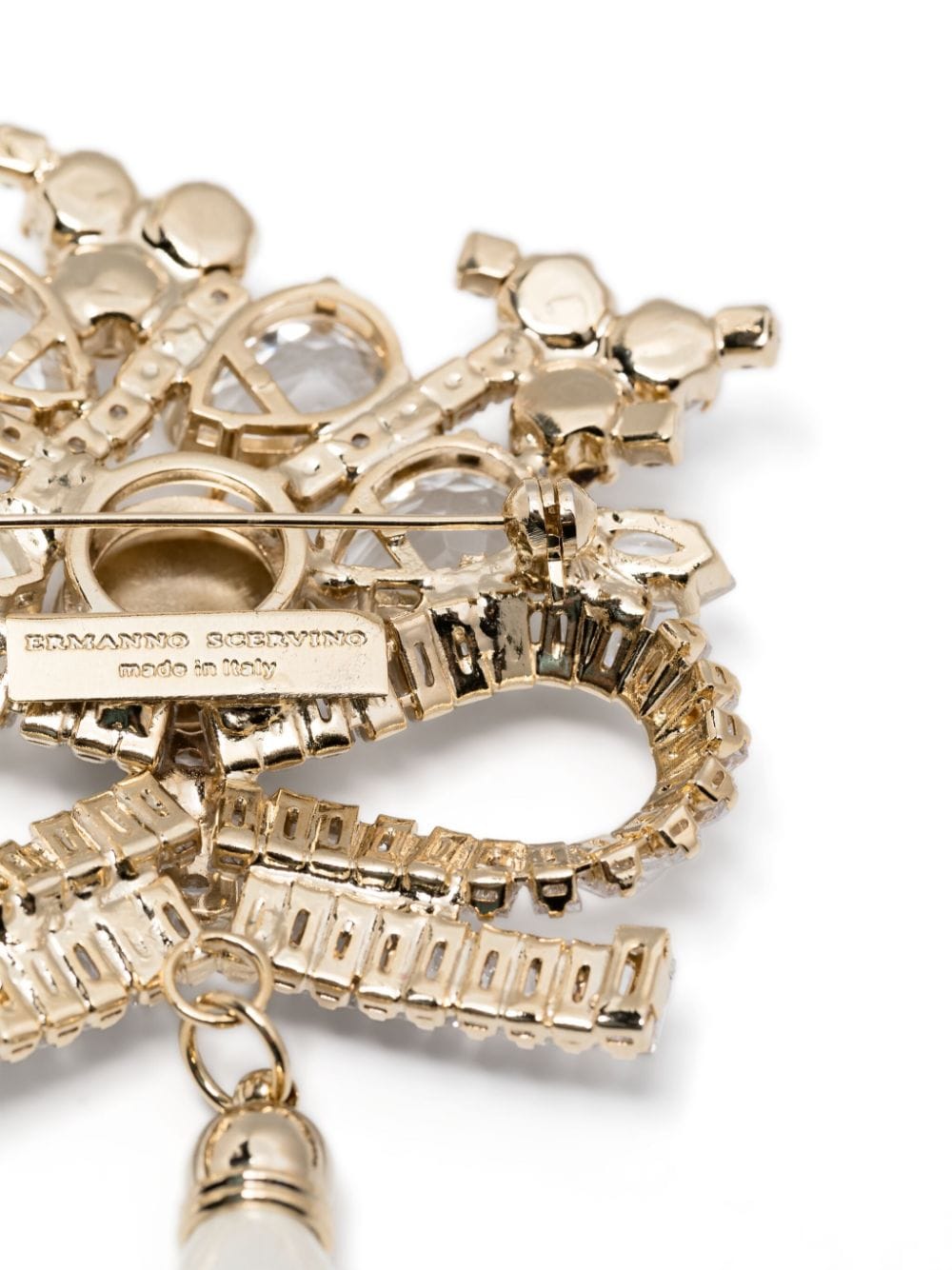 Ermanno Scervino Broche met imitatieparel - Goud