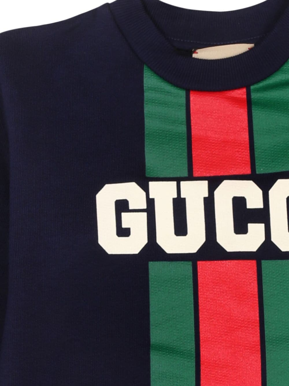 Shop Gucci Web Cotton Sweatshirt In Blue