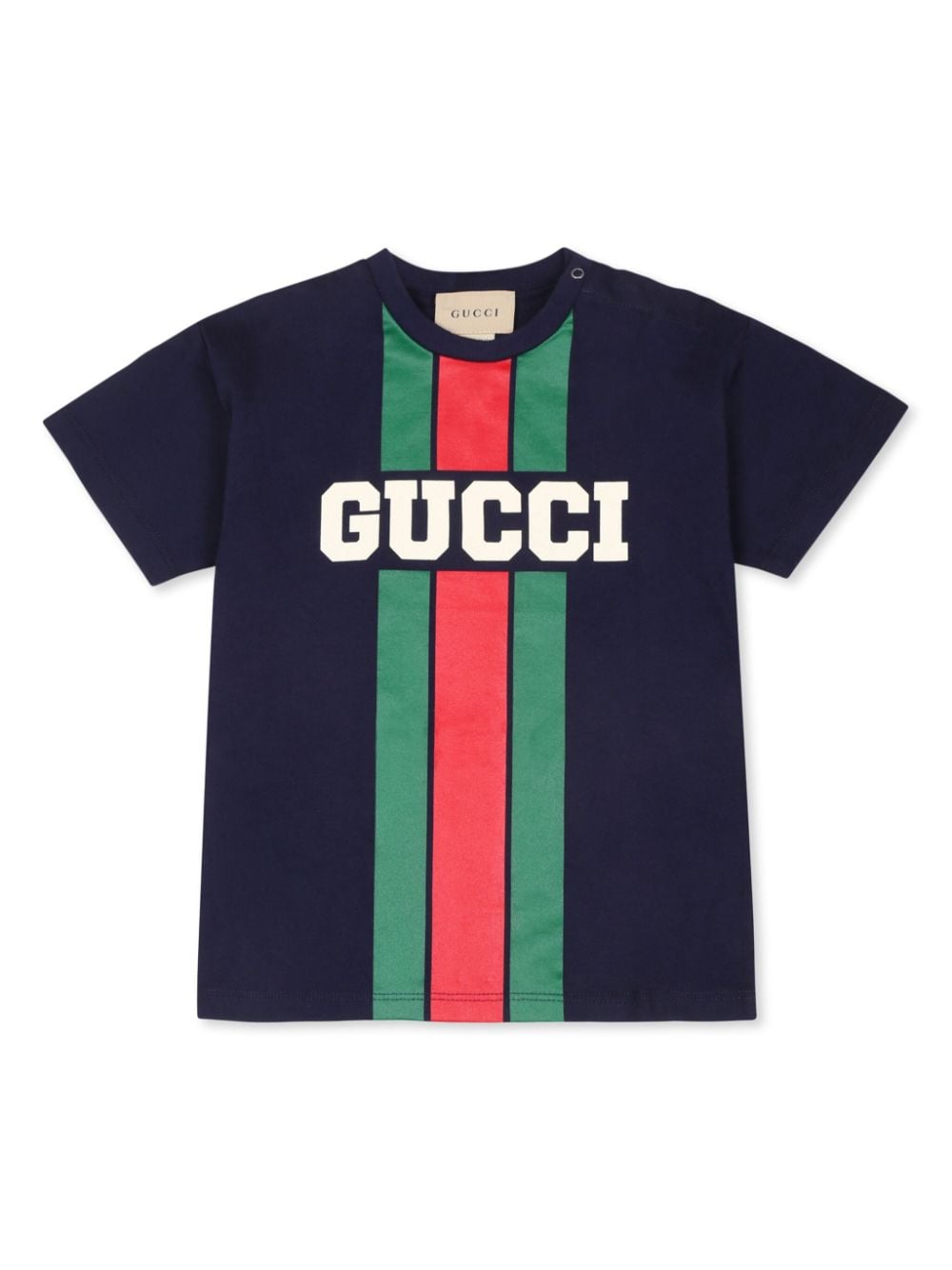 Shop Gucci Web Cotton T-shirt In Blue