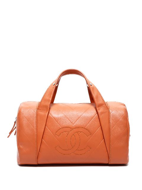 HOT SALE CHANEL 2005 CC chevron-quilted travel bag Women