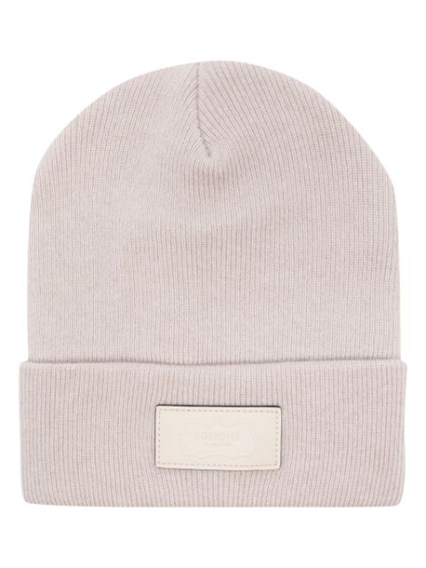 Agnona logo-patch beanie hat