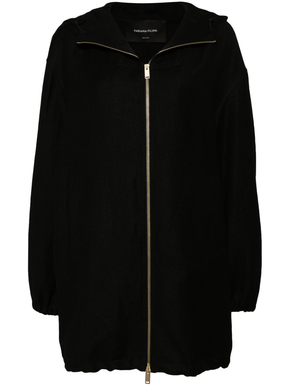 Fabiana Filippi hooded zipper jacket - Black