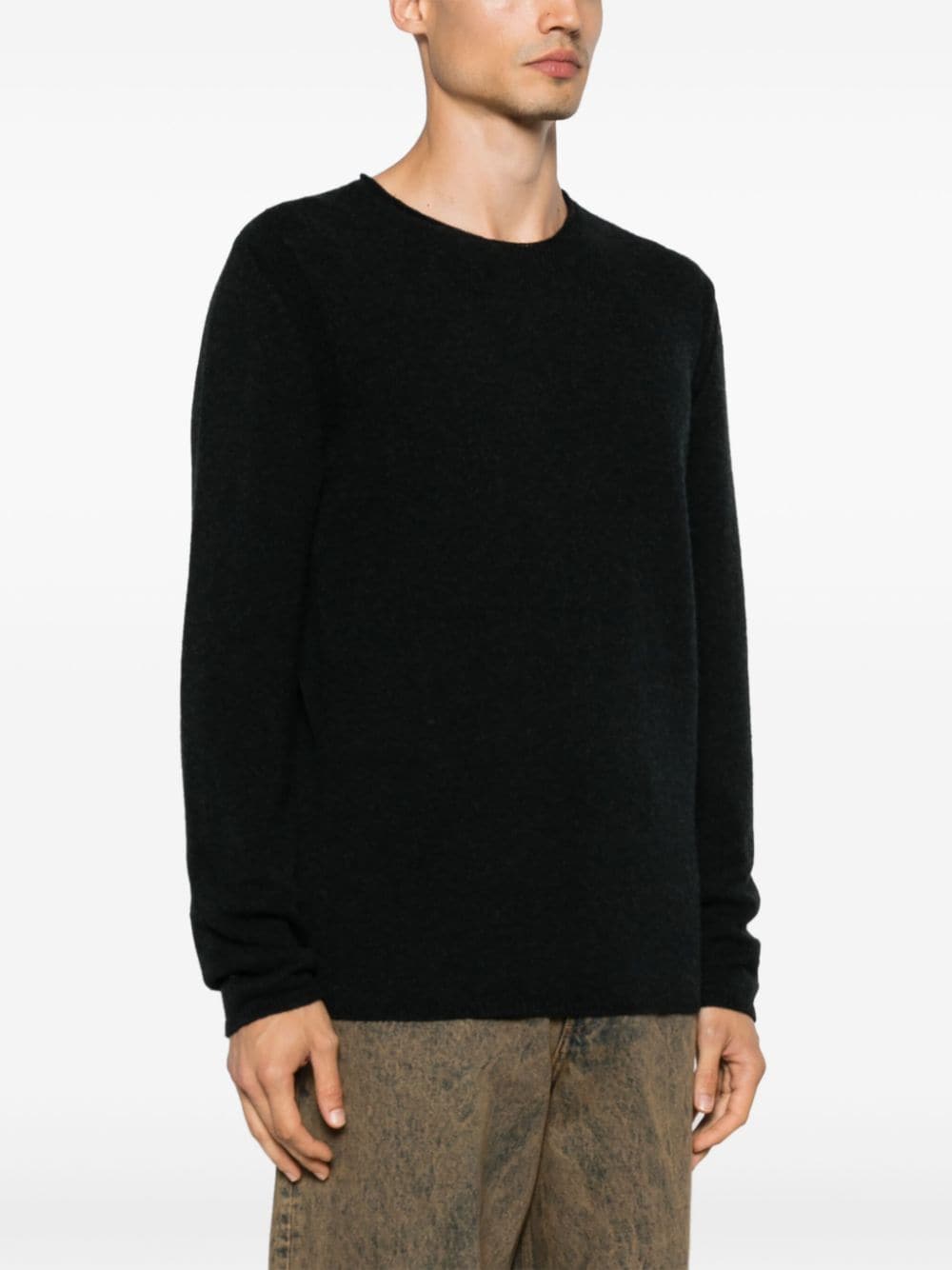 Shop Roberto Collina Ribbed Sweater In Black