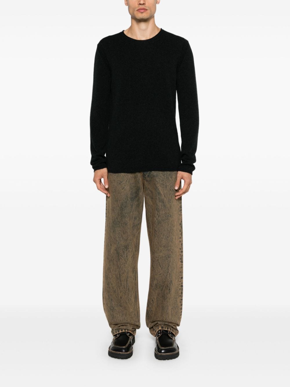 Shop Roberto Collina Ribbed Sweater In Black