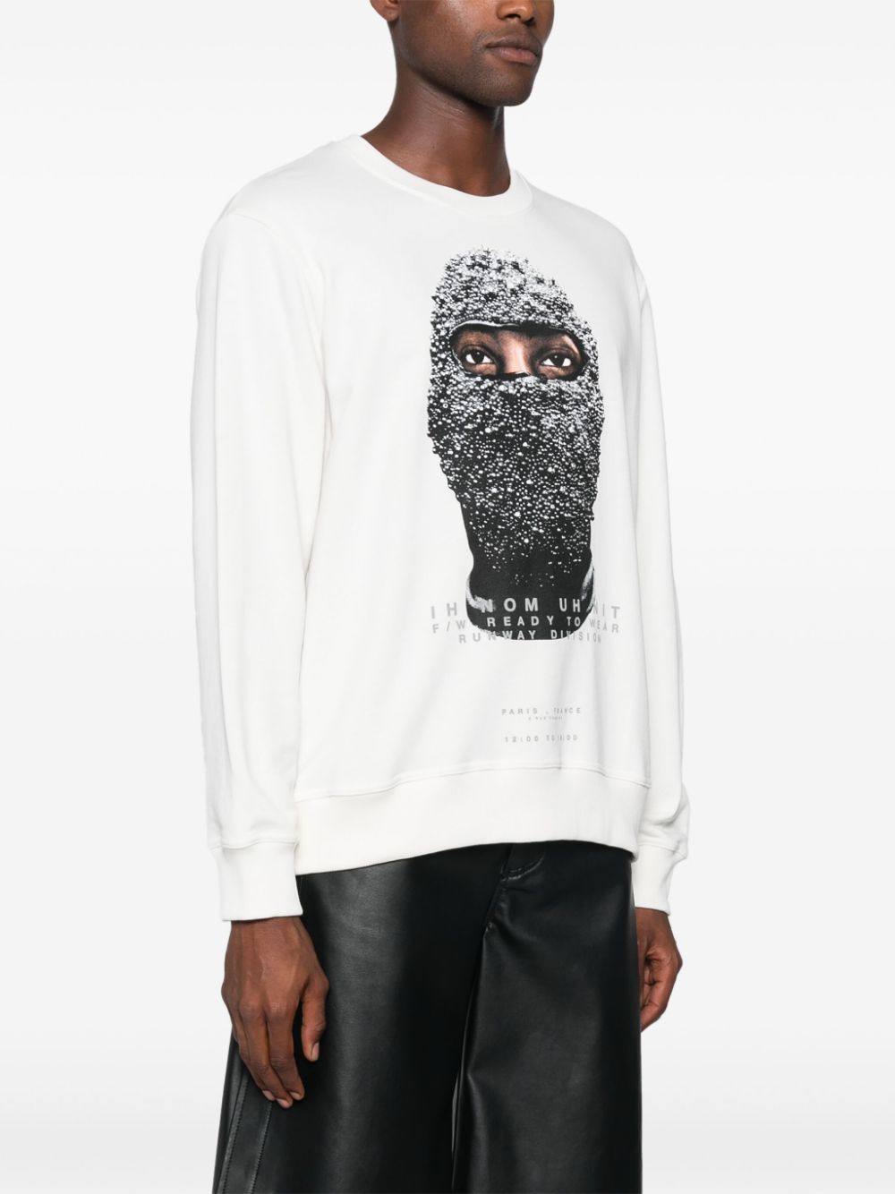 Shop Ih Nom Uh Nit Black Mask Sweatshirt In White