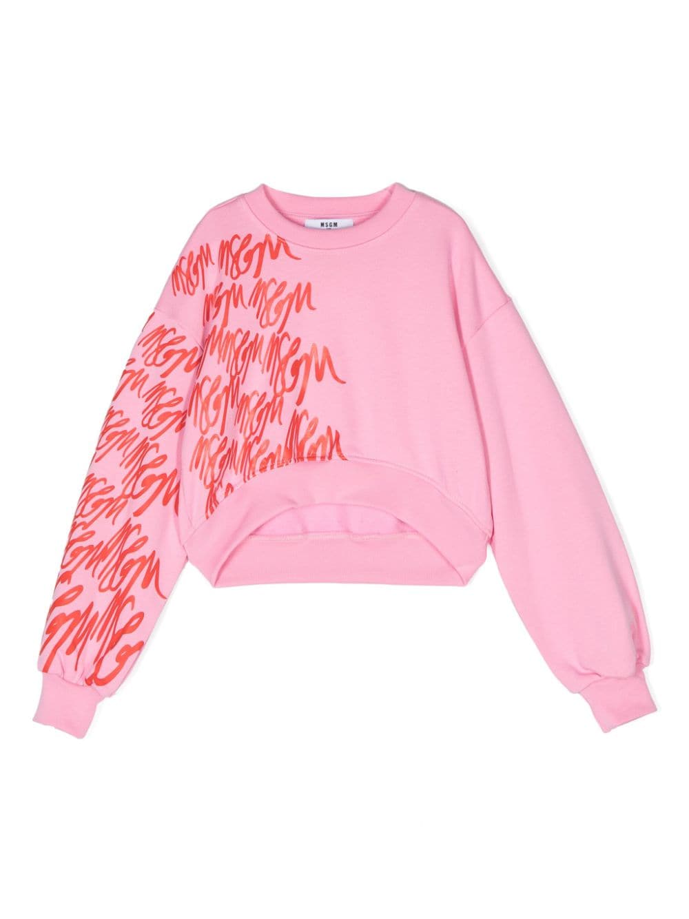 Shop Msgm Logo-print Sweatshirt In Pink