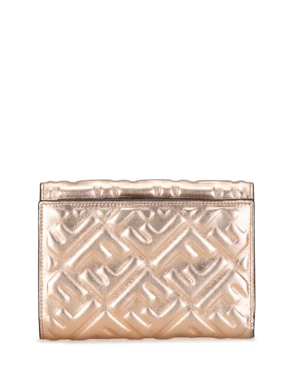 Fendi Pre-Owned 2020-2023 Zucca Embossed Compact Wallet Small