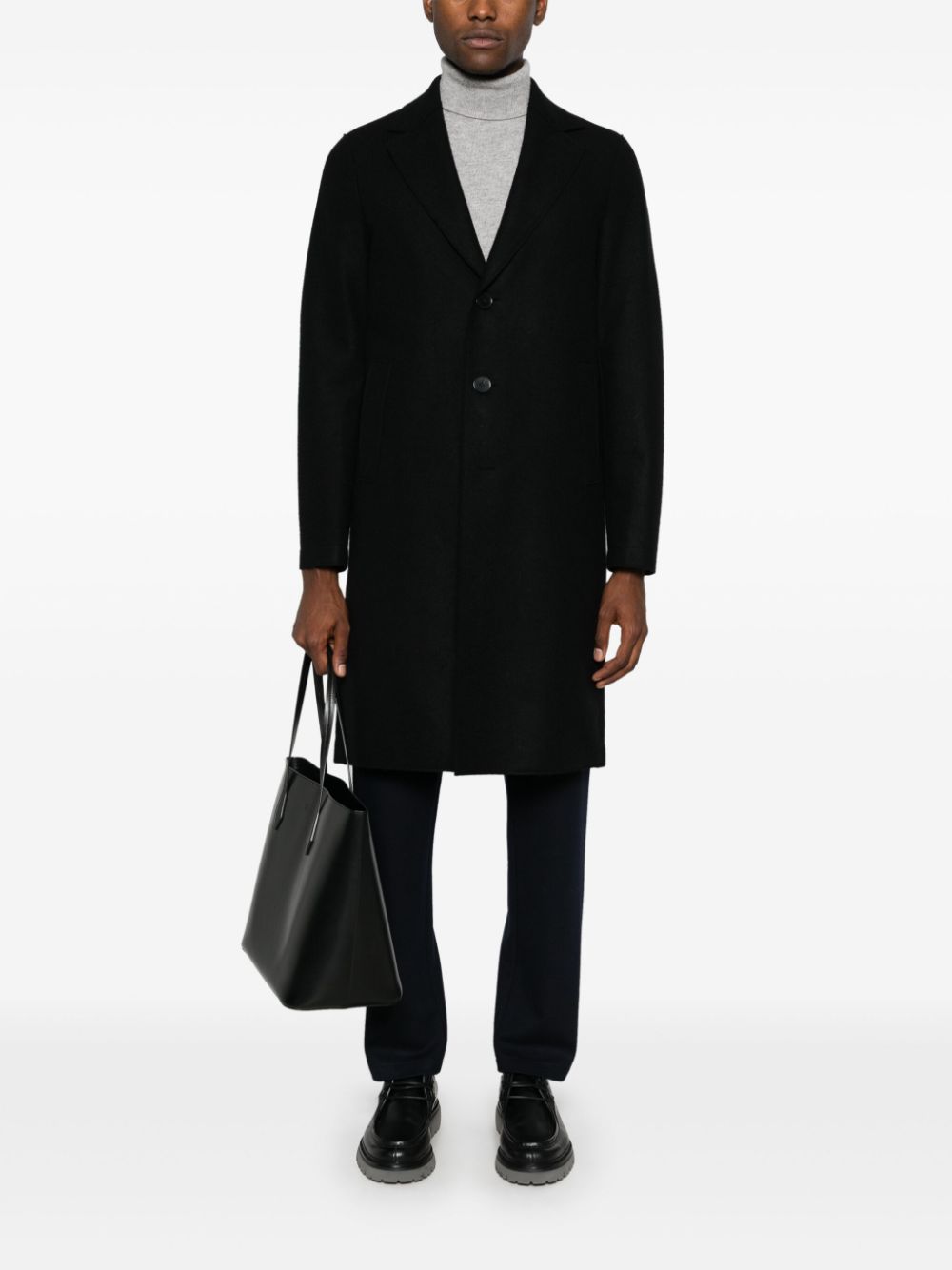 Shop Harris Wharf London Cashmere Peacoat In Black