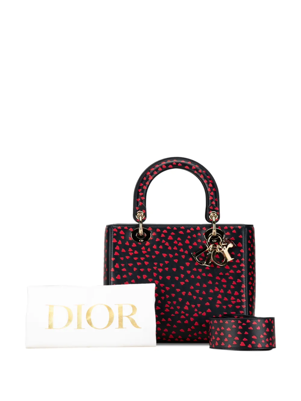 Pre-owned Dior 2021 Medium I Love Paris Lady Satchel In Blue