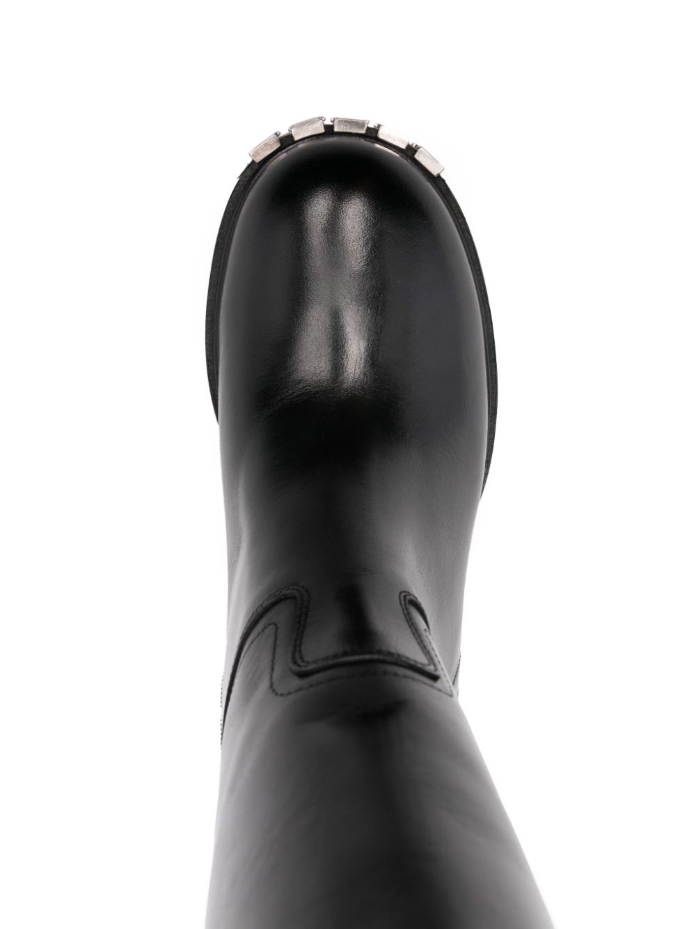 Shop Bally 600mm Logo-debossed Boots In Black