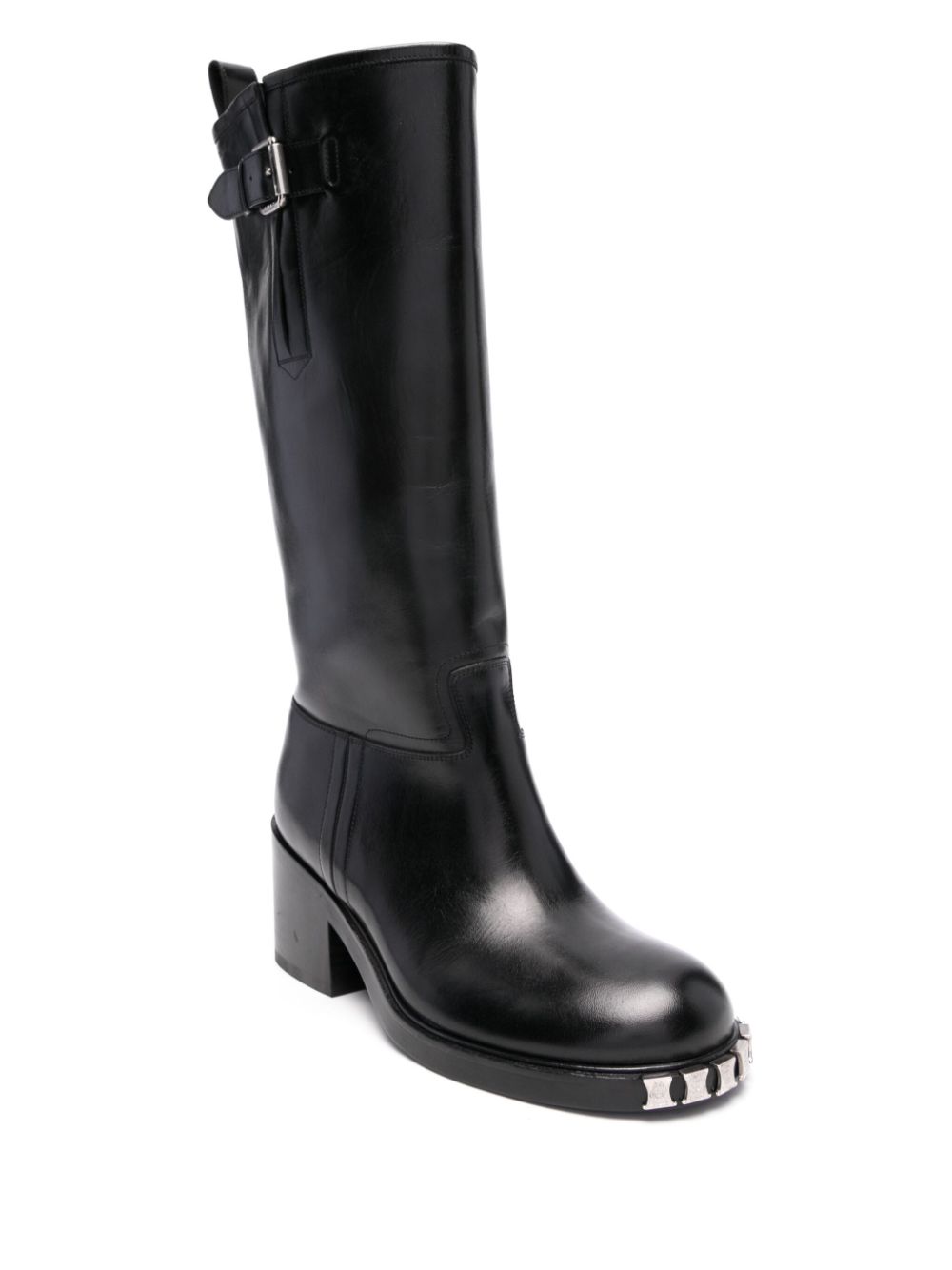 Bally 600mm logo-debossed boots - Zwart