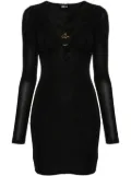 Just Cavalli snake-detail mini dress - Black