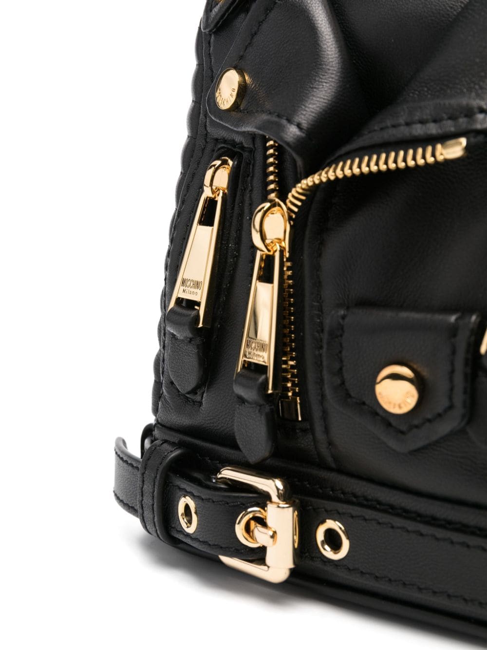 Shop Moschino Biker Tote Bag In Schwarz