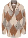 Laneus checked cardigan - Brown