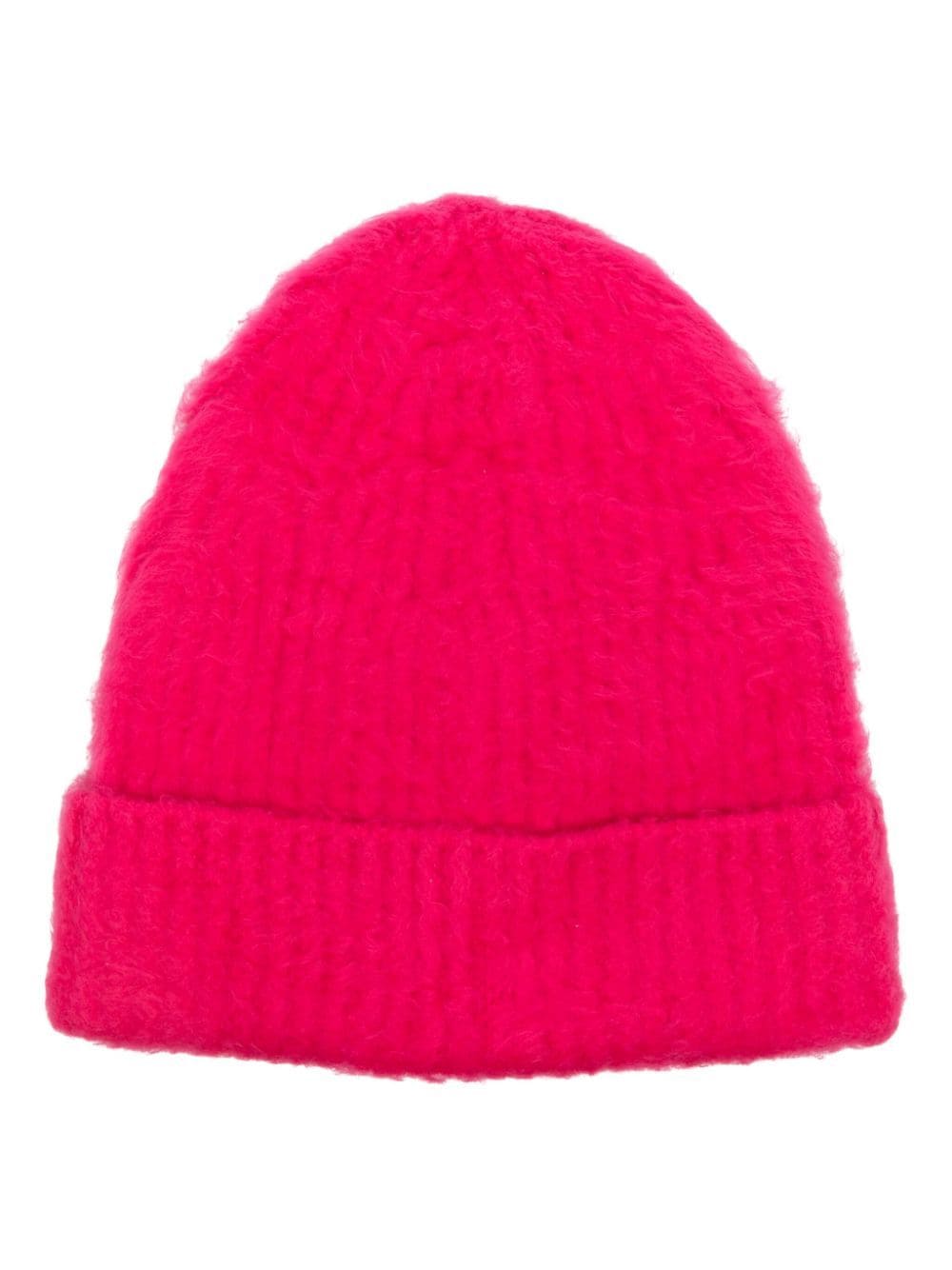 Shop Roberto Collina Brushed Beanie Hat In Pink