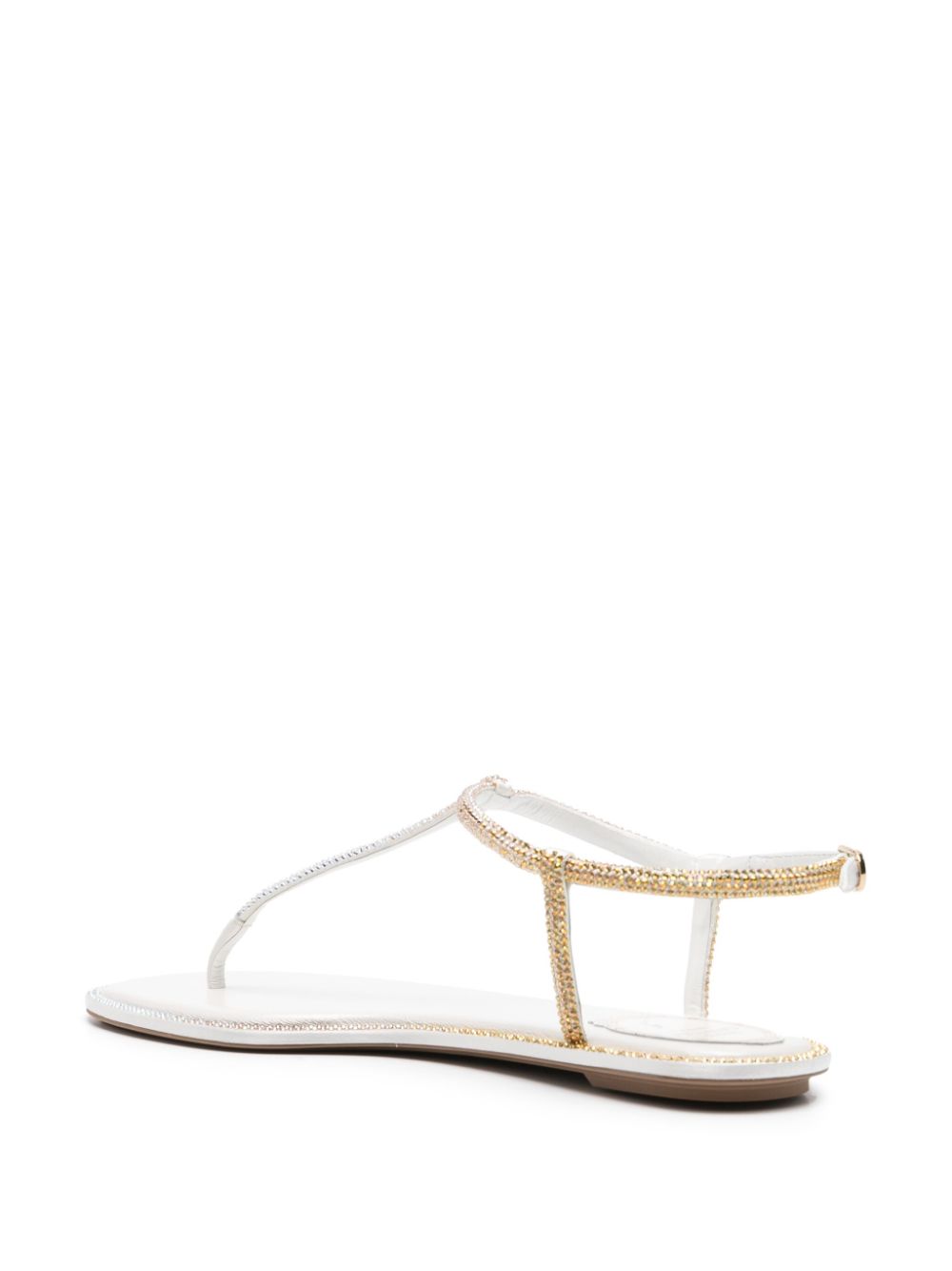 René Caovilla rhinestione-embellished sandals White