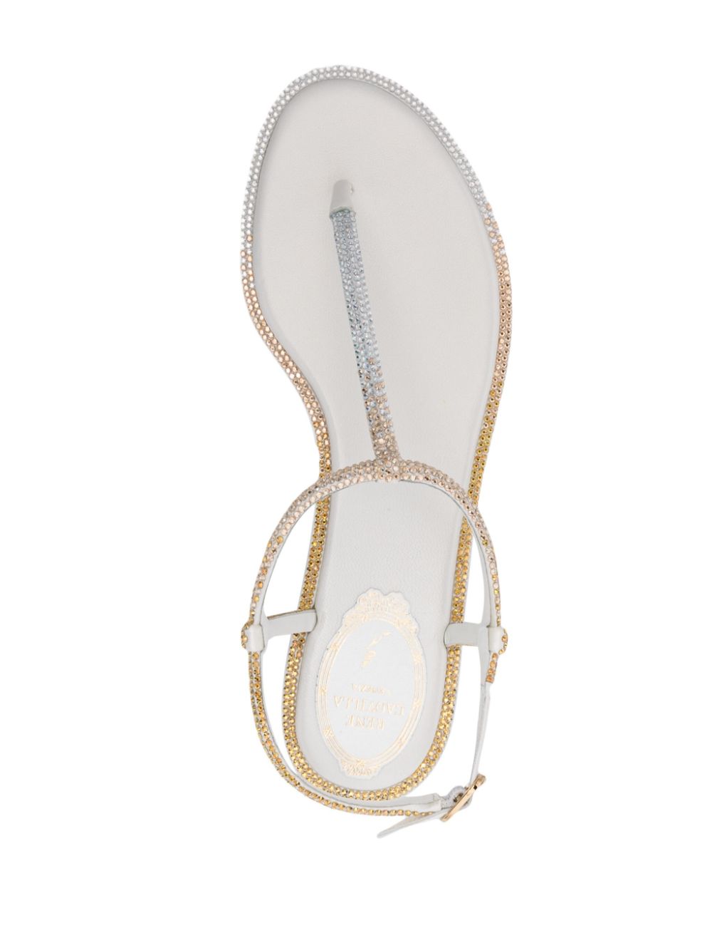 René Caovilla rhinestione-embellished sandals White