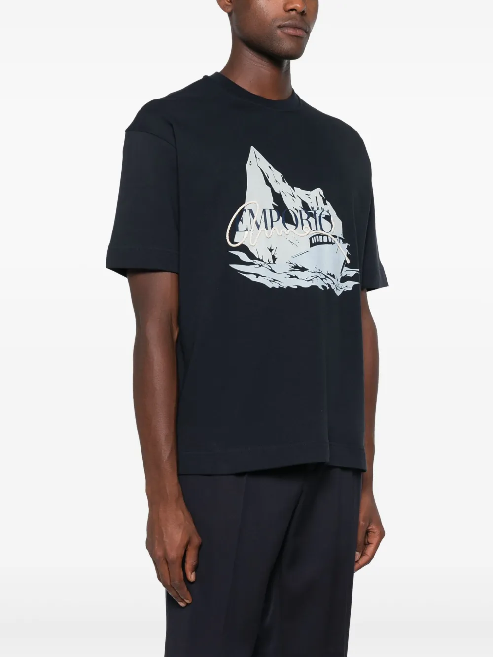 Emporio Armani T-shirt met grafische print Blauw