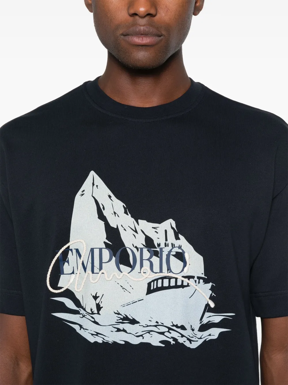 Emporio Armani T-shirt met grafische print Blauw