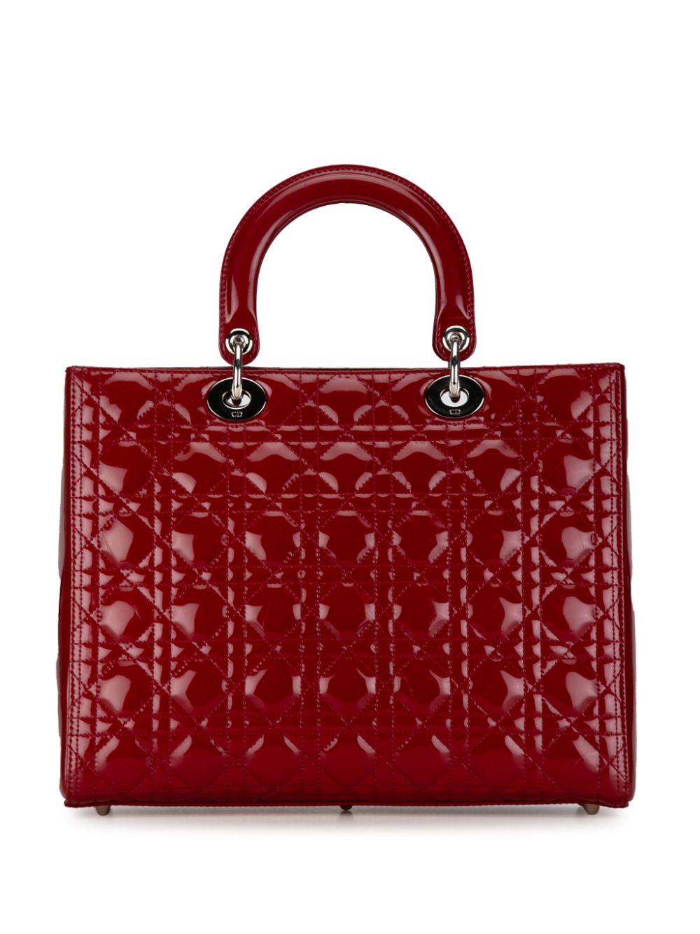 Christian Dior Pre-Owned 2010 Large Patent Cannage Lady Dior satchel - Rood