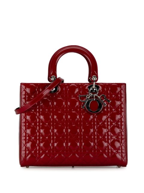 Christian Dior 2010 Large Patent Cannage Lady Dior satchel Women