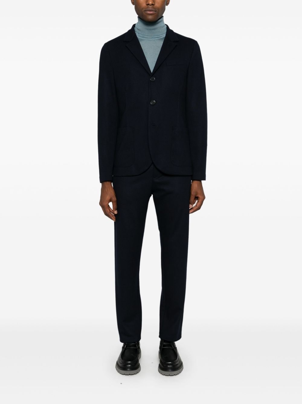 Shop Harris Wharf London Virgin Wool Blazer In Blue