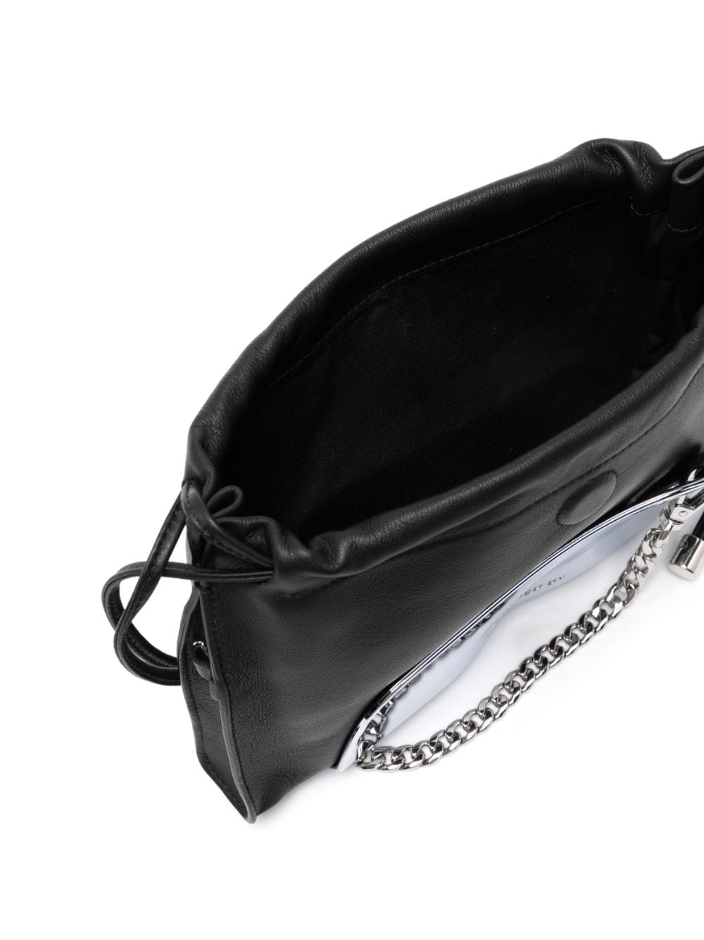 Shop Published By Chrome-detail Leather Shoulder Bag In Schwarz