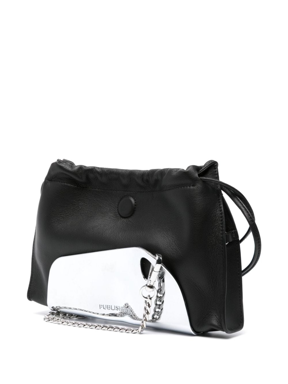 Shop Published By Chrome-detail Leather Shoulder Bag In Schwarz