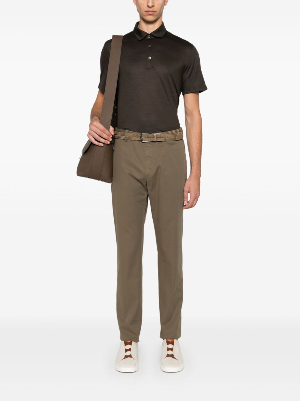 Zegna Wollen poloshirt - Bruin