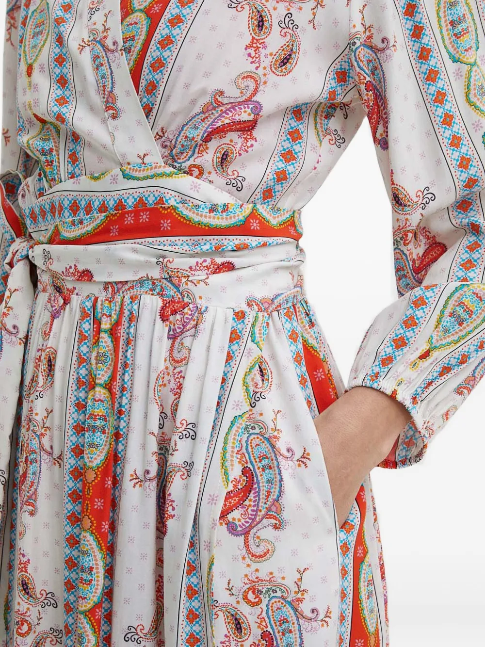 Melissa Odabash Rachel midi-jurk met print Wit