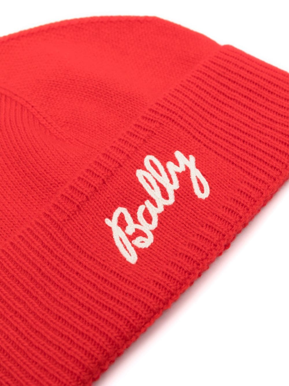 Shop Bally Embroidered-logo Beanie Hat In Red